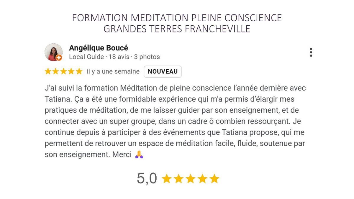 Formation mindfulness Lyon et ouest lyonnais avis méditation facile