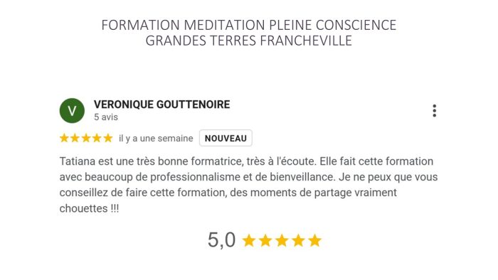 formation méditation pleine conscience Lyon avis professionnalisme et bienveillance